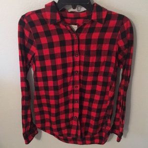 Women’s red and black flannel